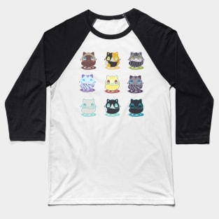 Set of kawaii cats real breeds and fantasy cat Baseball T-Shirt